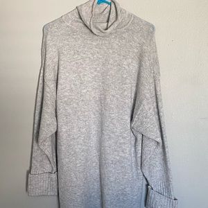 Grey oversized turtle neck sweater